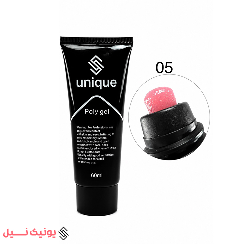 55 نوع: پلی ژل تیوپی حجم 60 میل رنگ صورتی برند: یونیک کشور: چین
