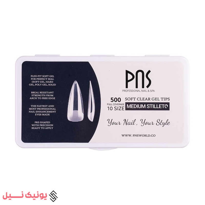medium-stilleto نوع:ژل تیپس تعداد:500 نوع:نوک تیز