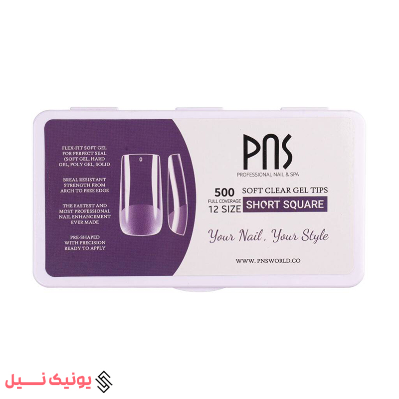 short-square نوع:ژل تیپس تعداد500 فرم: مربع کوتاه